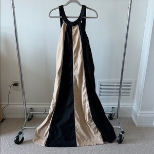 Maeve Black and Tan Striped Maxi Dress